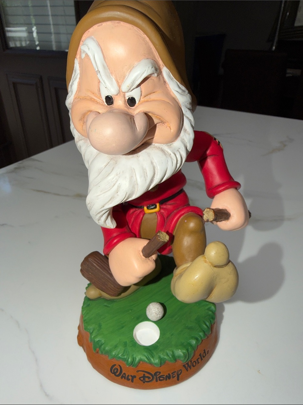 Disney Grumpy Golf Figurine - Red, Brown, White, Green bobble head